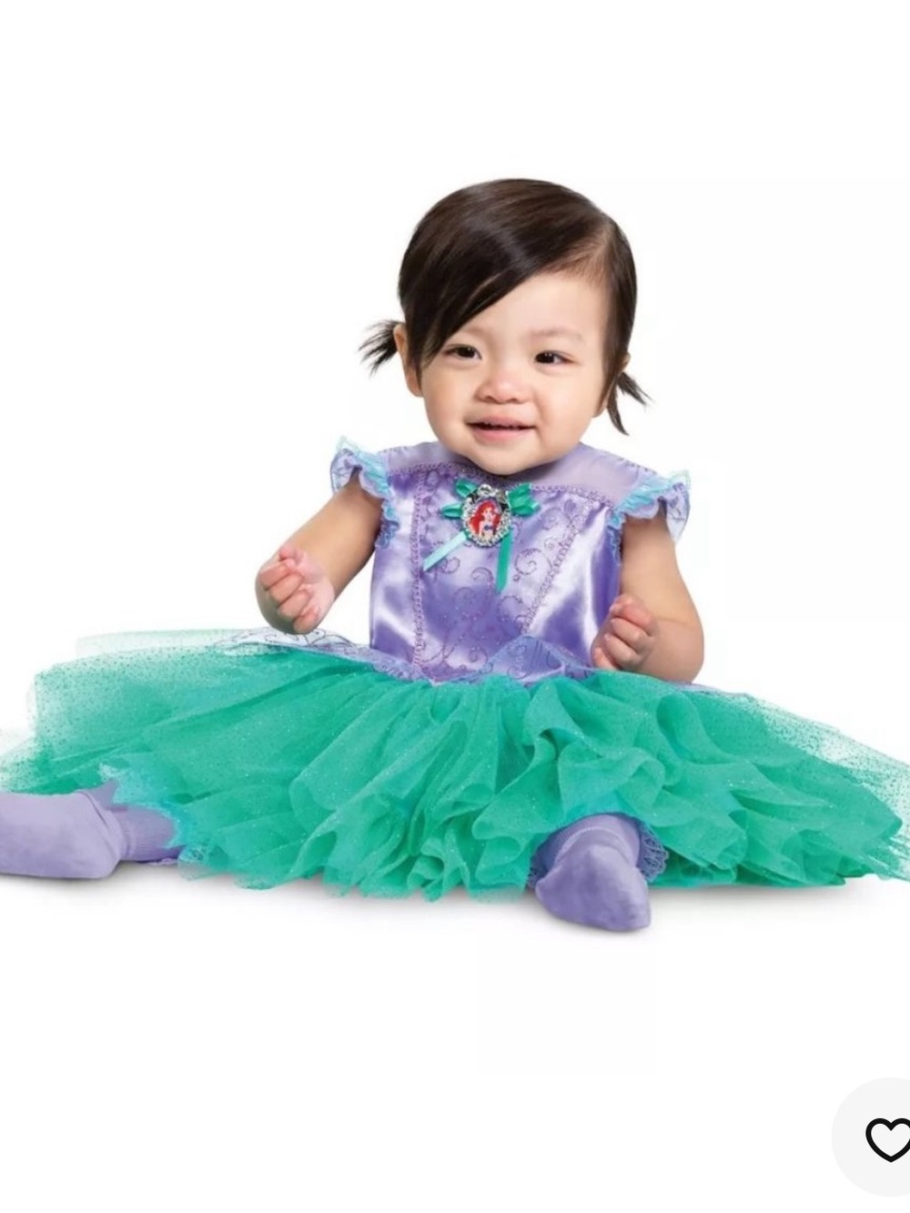 Disney Baby Ariel the Little mermaid Green Purple Tutu costume Dress NEW 6-12 mo